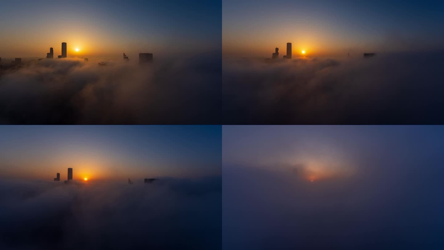 大连城市云海平流雾