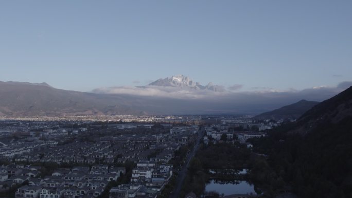 玉龙雪山日出log素材