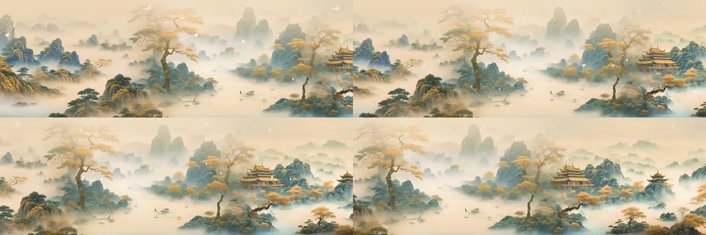 中国古风山水背景
