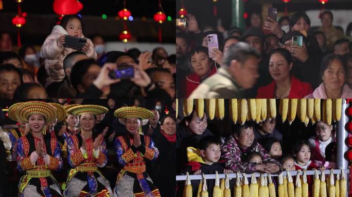 农村村民集体跨新年观众开心鼓掌看表演7