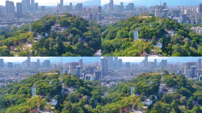 乌山历史风貌区风景区航拍福州鼓楼区乌山路