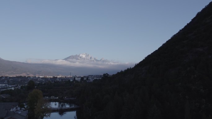 玉龙雪山日出log素材