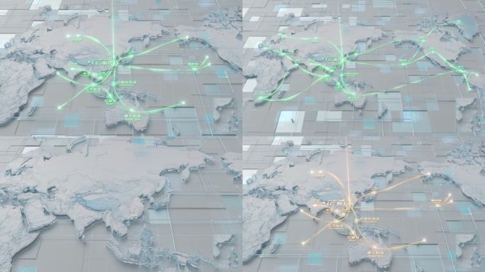 干净明亮科技全球布局世界地图区位