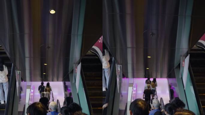 香港竖屏主观搭电梯视觉转场西九龙购物中心