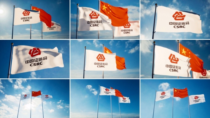 中国证监会旗帜飘扬中国证监会旗子