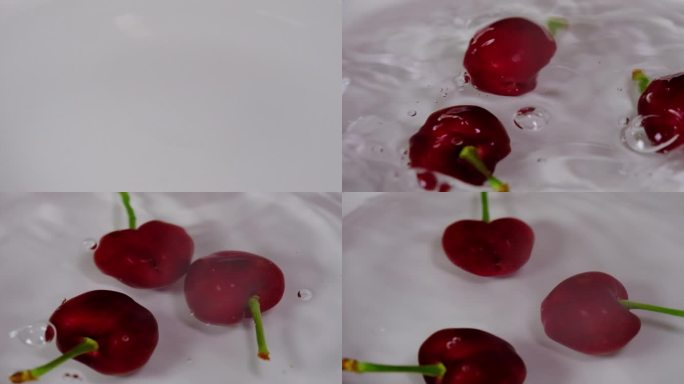 升格拍摄樱桃入水镜头