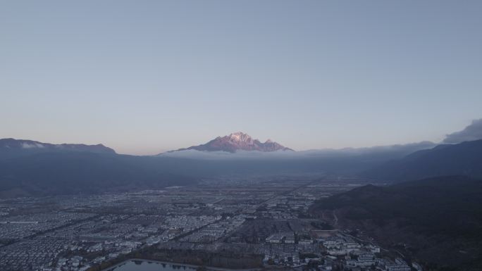 玉龙雪山日出log素材