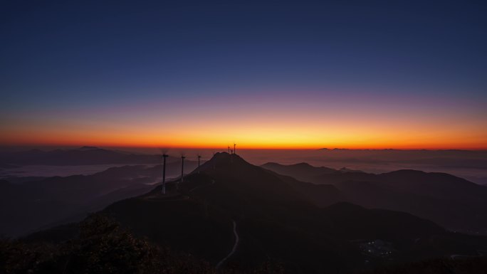 8k广东河源风车山日出