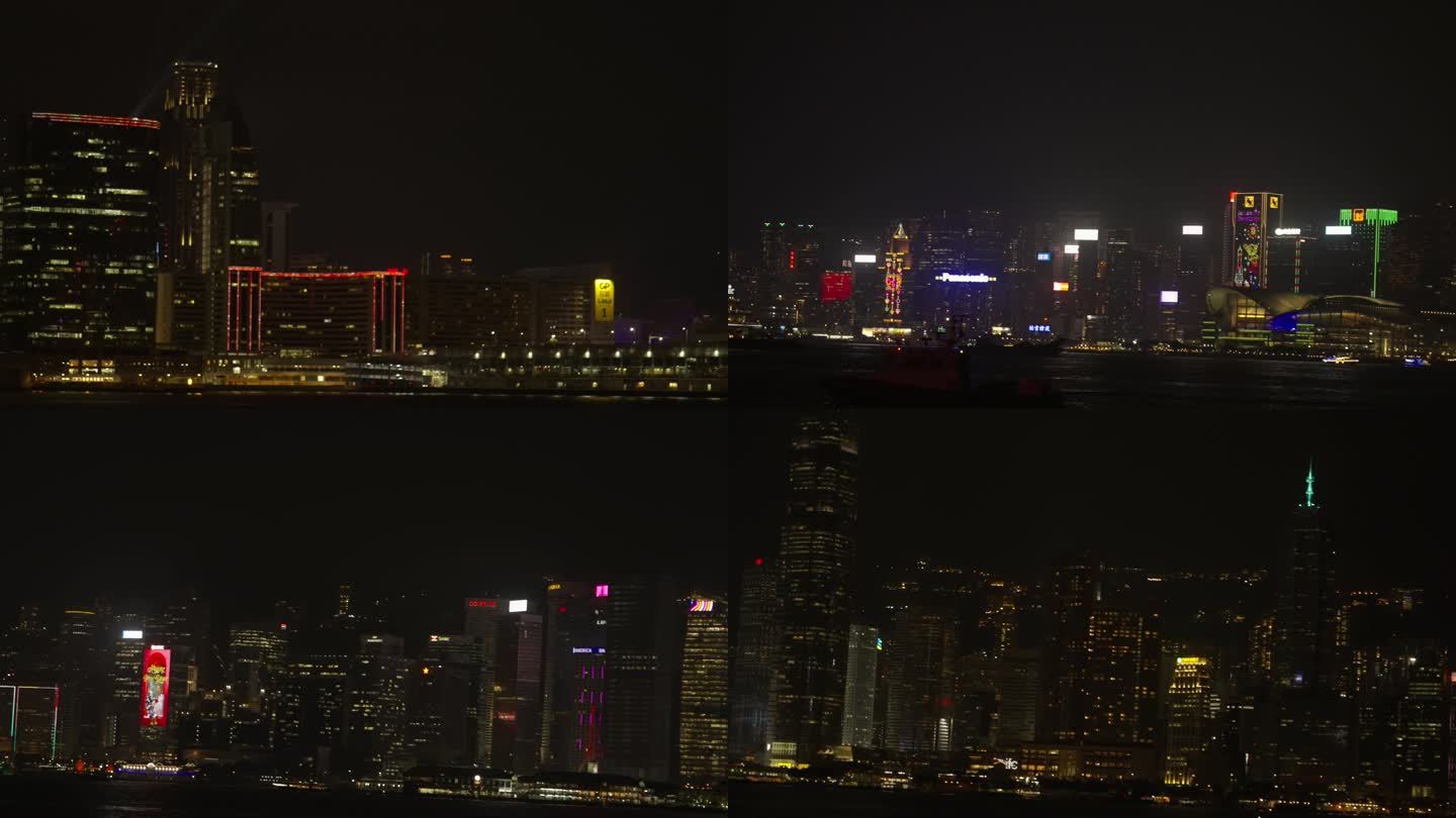 4K香港 维多利亚港 夜景 海面 实拍
