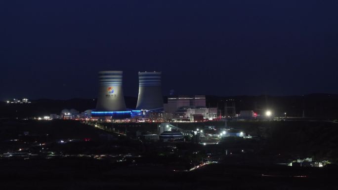 陕西榆林榆横工业开发区煤化工电厂工程夜景