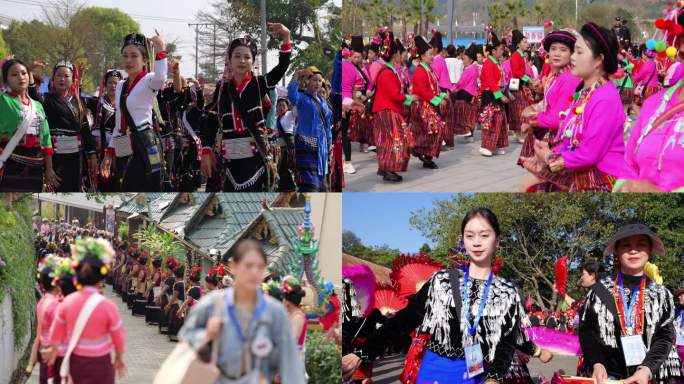 少数民族节庆舞蹈狂欢民族文化合集