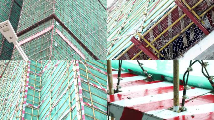 建筑工地：悬挑脚手架-外立面框架