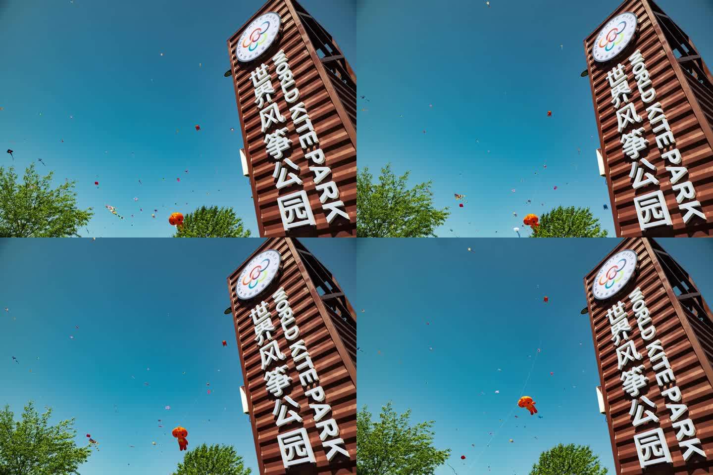 潍坊风筝会世界风筝公园齐鲁酒地放风筝延时