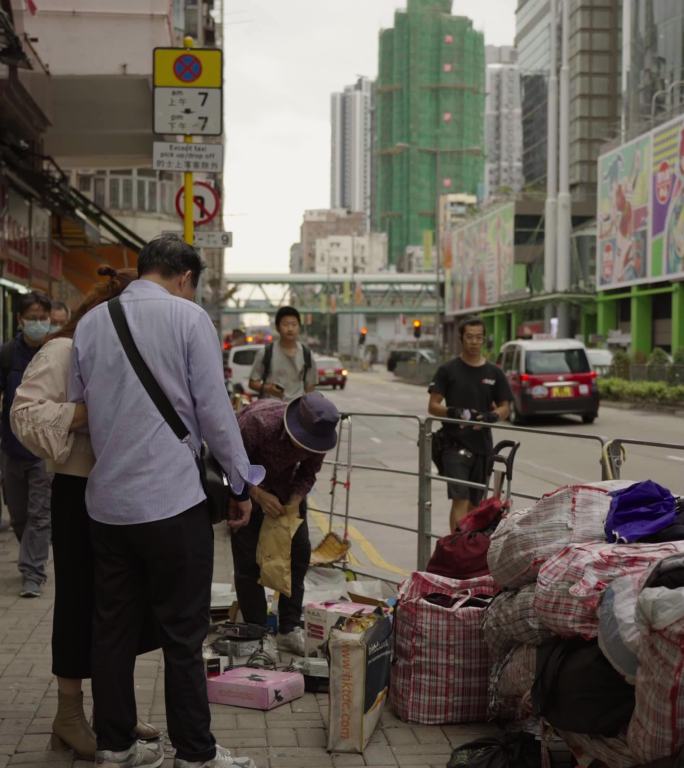 香港竖屏电影拾荒者忧伤悲情短视频都市素材