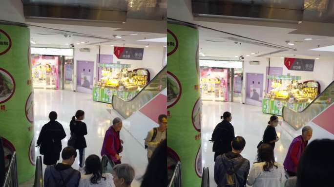 香港竖屏主观坐电梯视觉转场西九龙购物中心