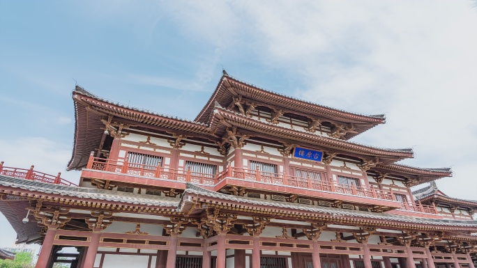 西安青龙寺古原楼建筑延时