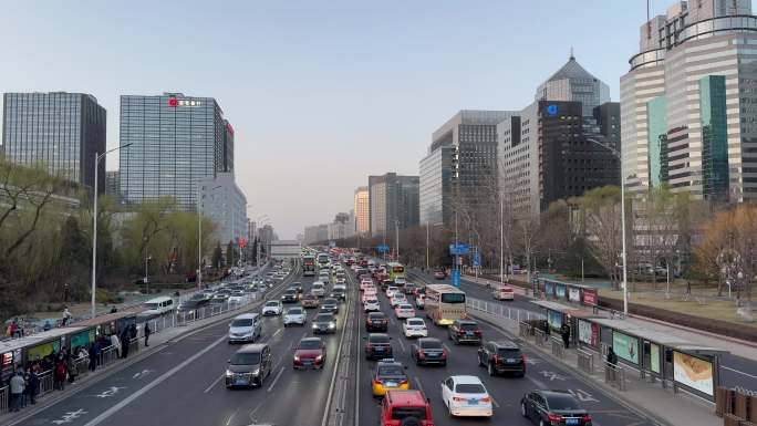 北京车流北京交通拥挤堵车二环路金融街