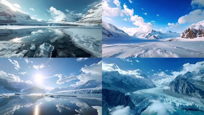 北极南极冰川美景