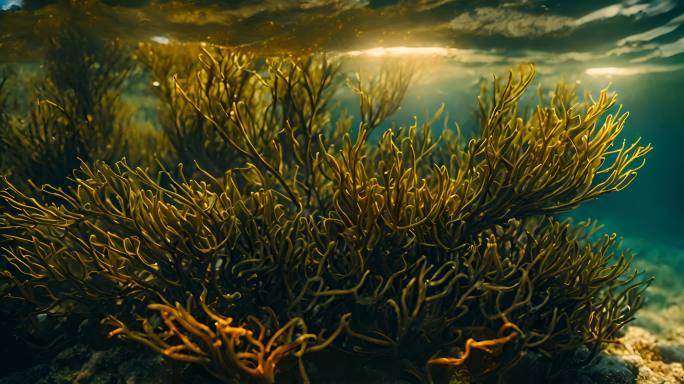 红芦笋藻类水下珊瑚礁芦笋藻