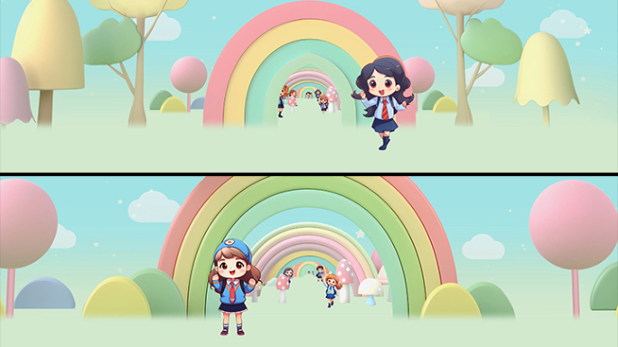 向快乐出发-少儿舞台背景