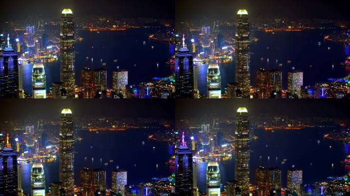 香港维多利亚港城市建筑夜景