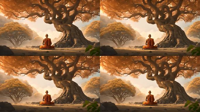 释迦牟尼在菩提树下打坐