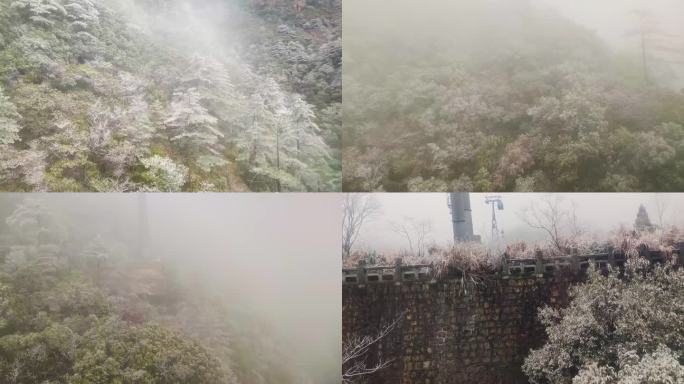 安徽黄山索道缆车雪山美景风景视频素材4