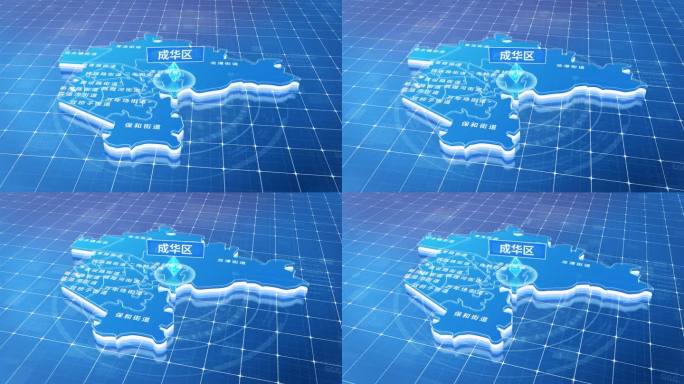 成华区蓝色三维科技区位地图