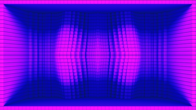 【裸眼3D】赛博色彩视觉几何方块抽象科幻