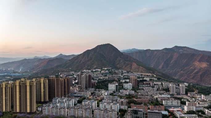 大气城市攀枝花日出延时