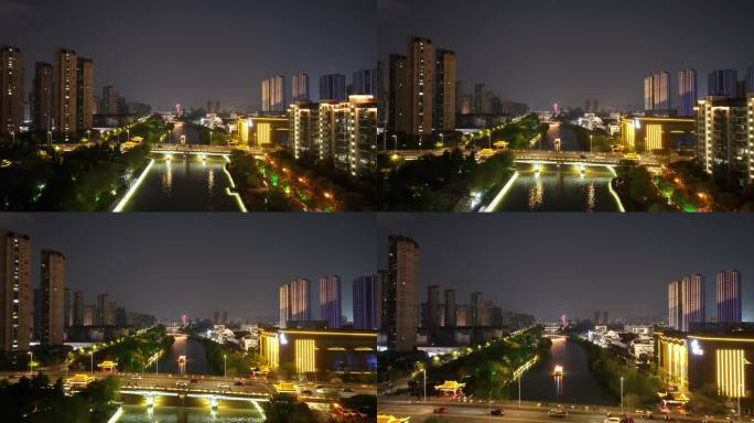 江苏淮安：夜色里运河风景如画