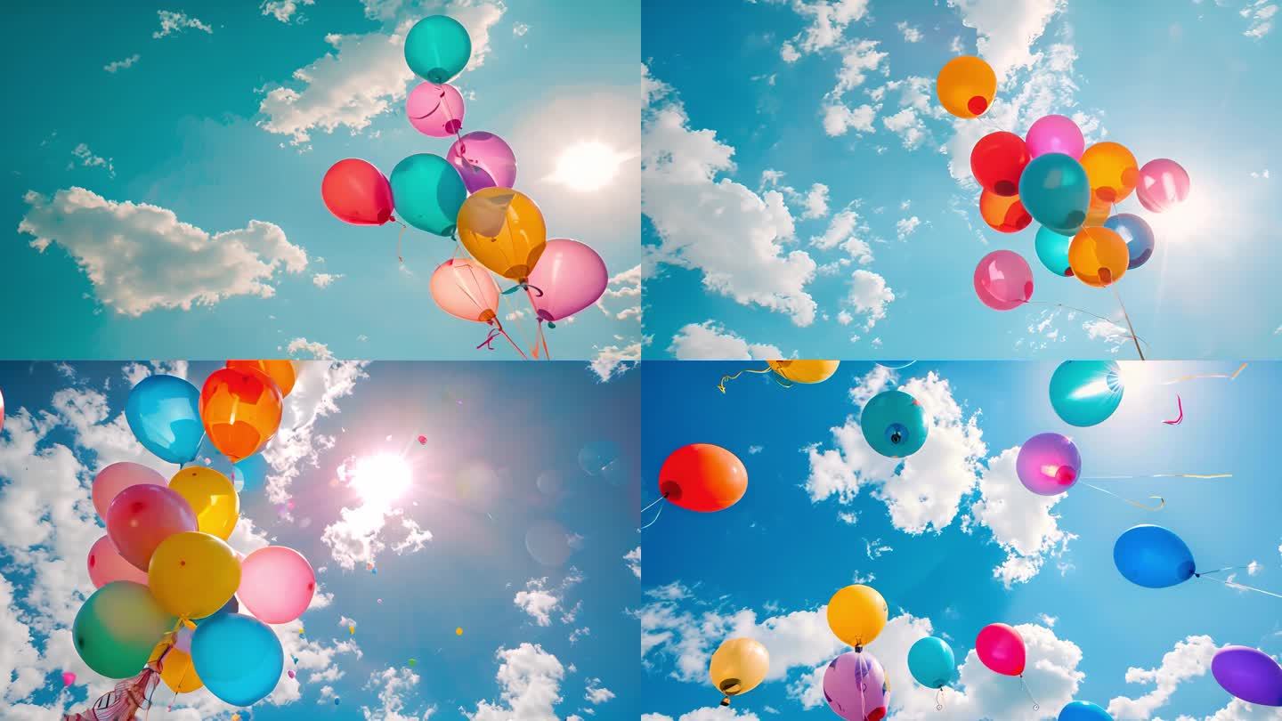 气球飞向天空 放飞梦想