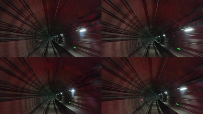 唯美城市地铁隧道中穿梭快速行驶第一视角4