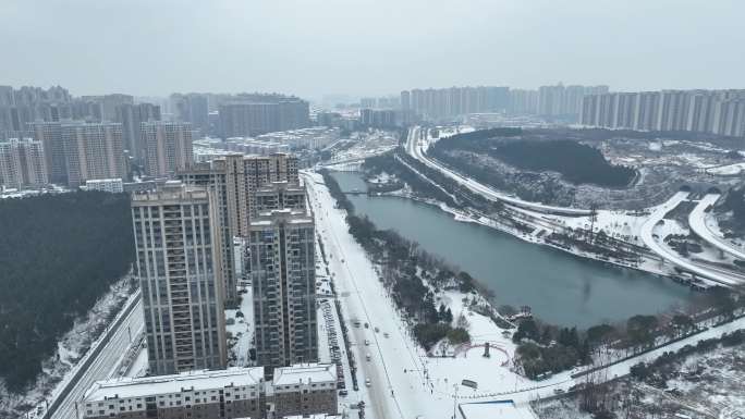 荆门城市风光 雪景