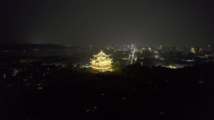 杭州吴山城隍阁夜景