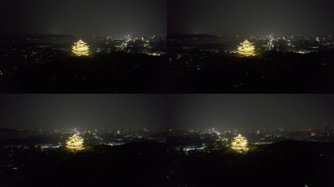 杭州吴山城隍阁夜景