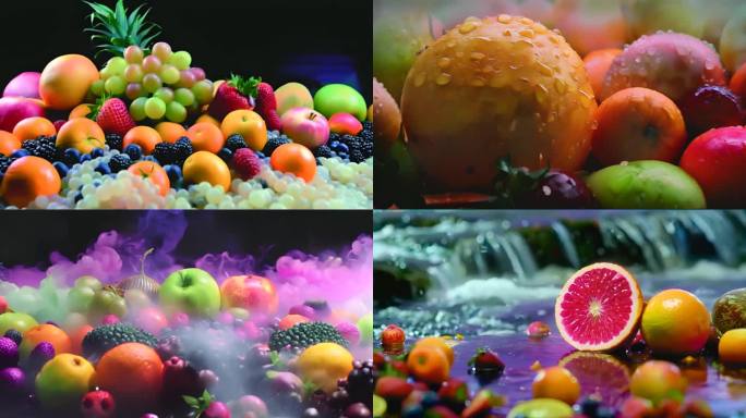 各种新鲜水果慢镜头特写唯美素材原创