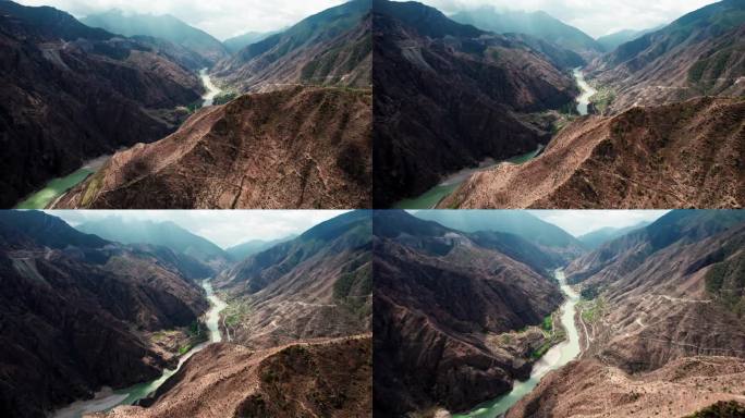 峡谷间的金沙江河水云南自然水资源