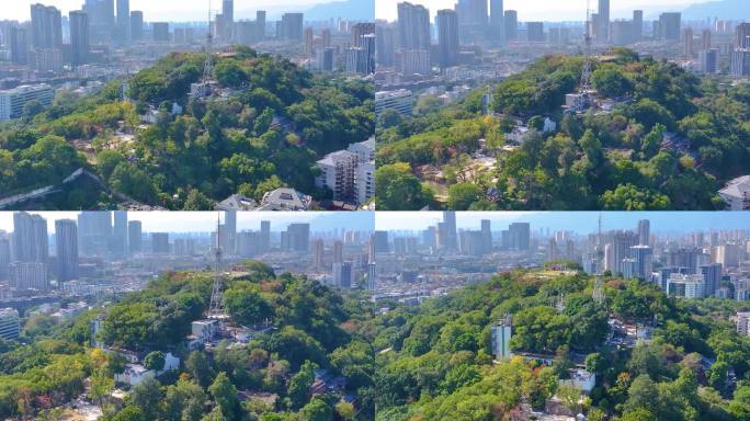 乌山历史风貌区风景区航拍福州鼓楼区乌山路