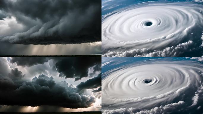 台风飓风太空卫星图 乌云压顶