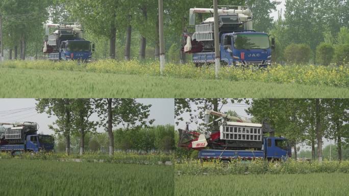 农作物收割车运输