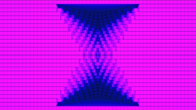 【裸眼3D】赛博风格视觉几何方块抽象墙体