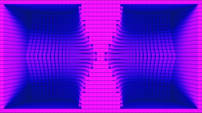 【裸眼3D】赛博风格视觉几何方块抽象墙体