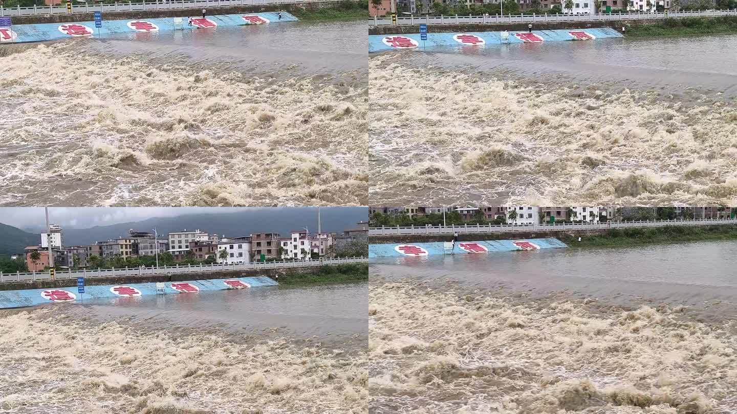 春季大雨过后河水暴涨