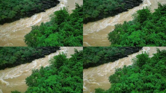 雨后浑浊河流流水