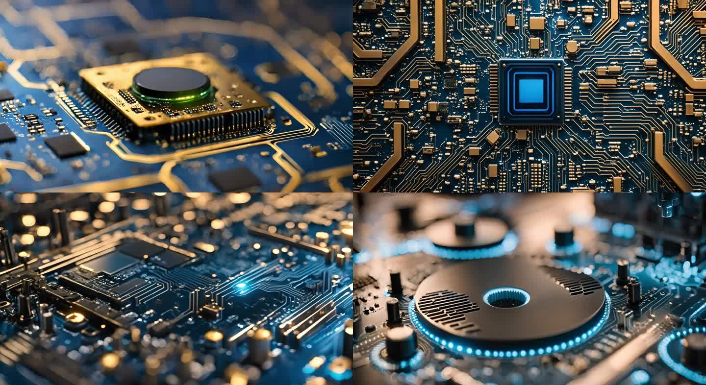 蓝色科技芯片科技背景素材合集