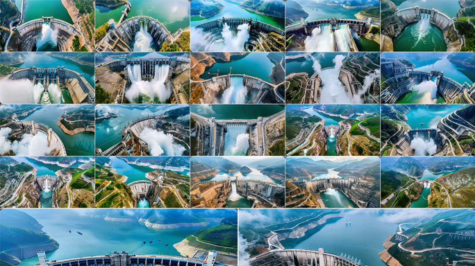 航拍 水力发电站 白鹤滩 水电站 大坝