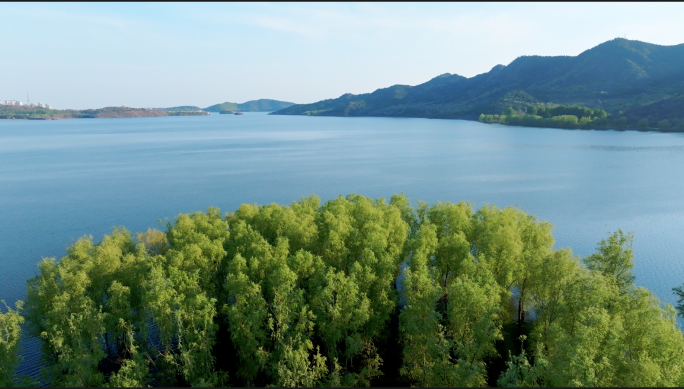 航拍青山绿水 北京密云水库 大美山河