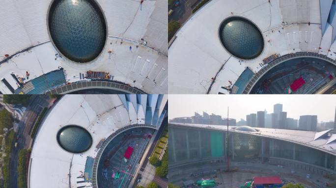 上海科技馆浦东新区航拍城市地标建筑物
