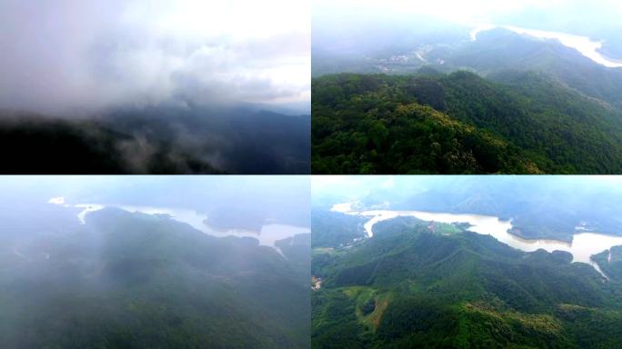 航拍肇庆鼎湖九坑河水库